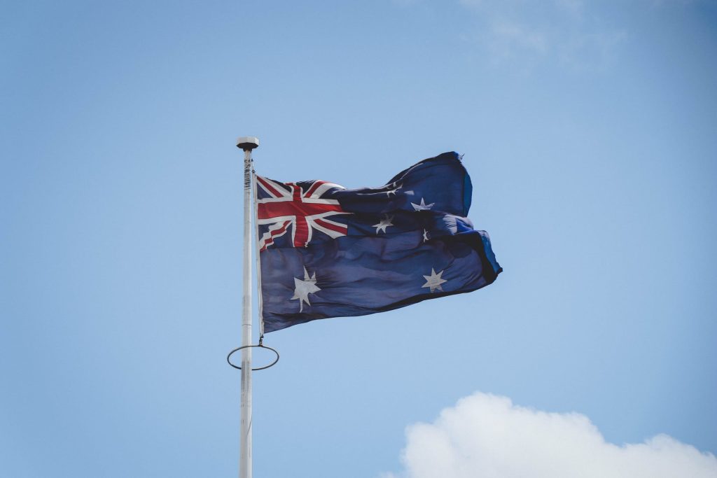 Australia Flag in the Wind