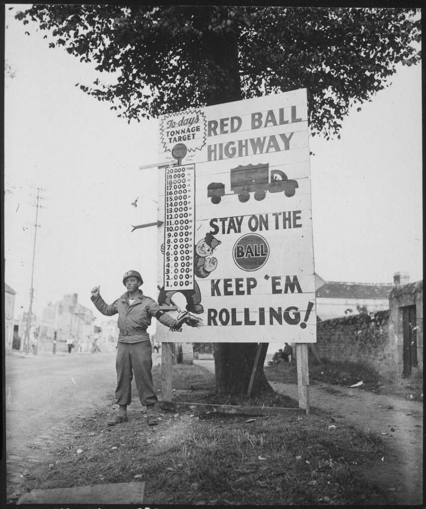 red ball highway sign