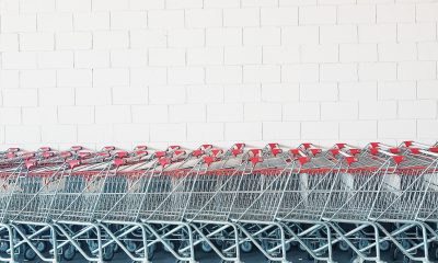 stacked shopping carts