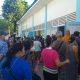 Crowd of voters lining up in voting precincts in Marikina
