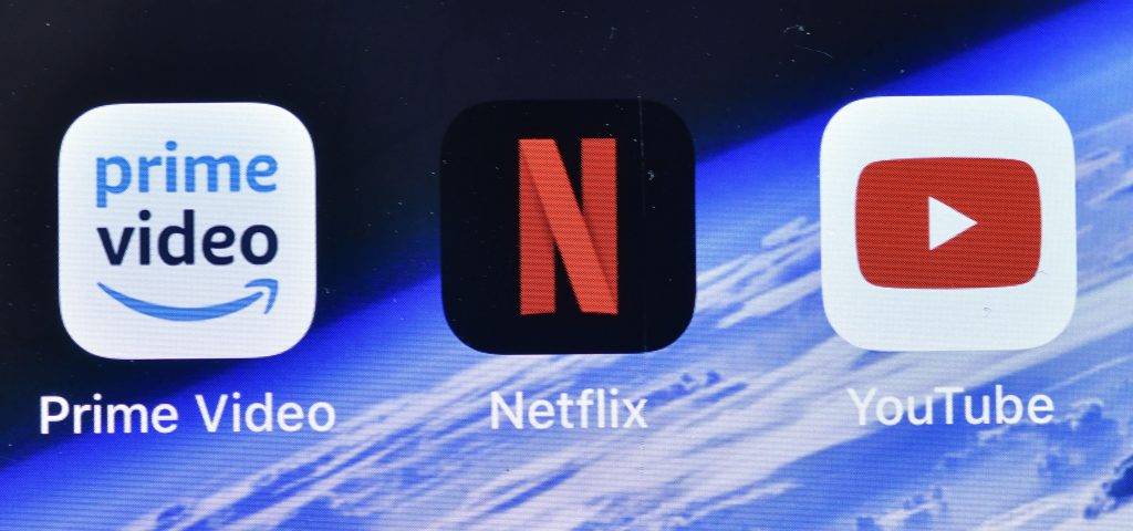 Prime Vide, Netflix, and Youtube icons