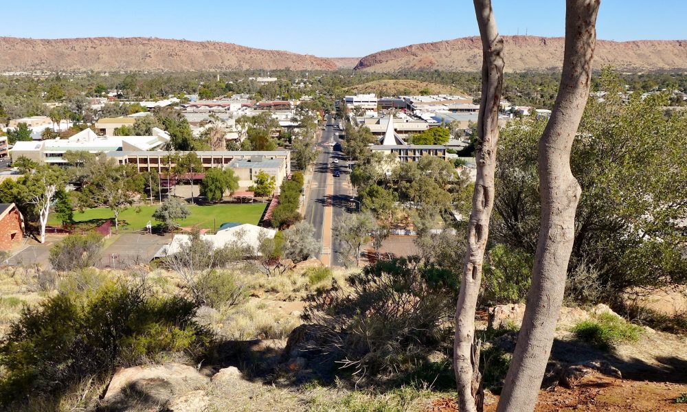 View of Alice Springs, Northern Territory, Australia, from Anzac Hill.
