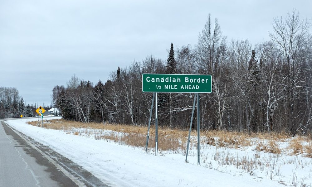 Canadian Border highway sign