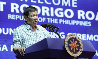 Presidrent Rodrigo Duterte delivering a speech