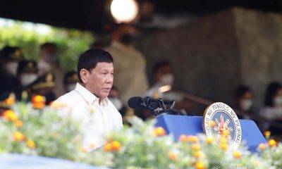President Rodrigo Roa Duterte at the Fajardo Grandstand, Borromeo Field in Fort Gen. Gregorio H. del Pilar, Baguio City