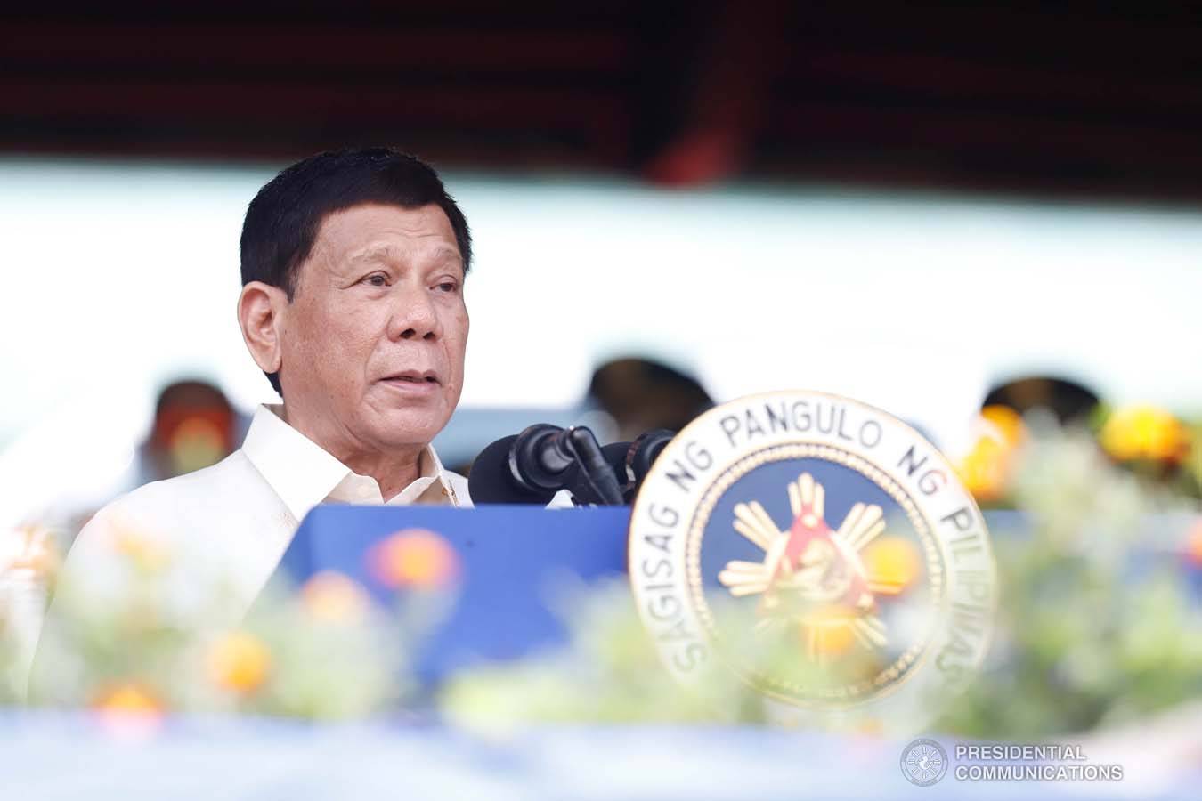 President Rodrigo Roa Duterte delivering a speech