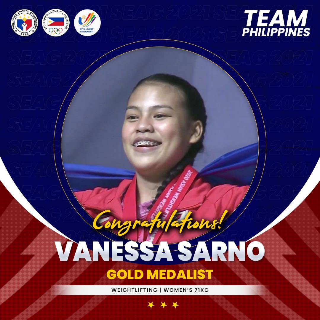 Weightlifter Vanessa Sarno shatters SEA Games record to win gold