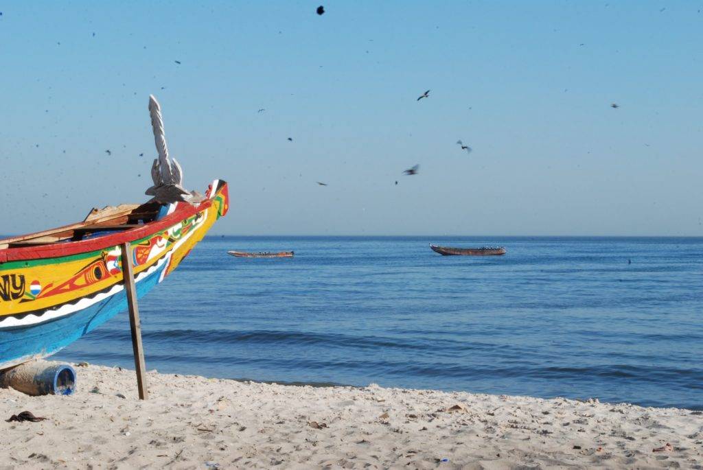 Colorful boat by the seaside