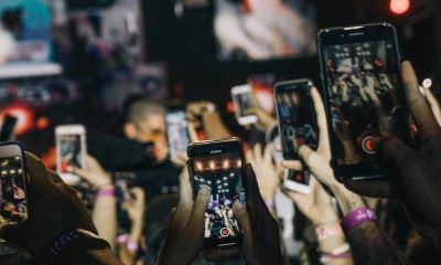 crowd taking video