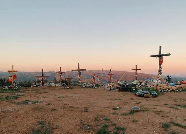 Crosses erected