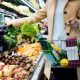 grocery basket held by woman shopping