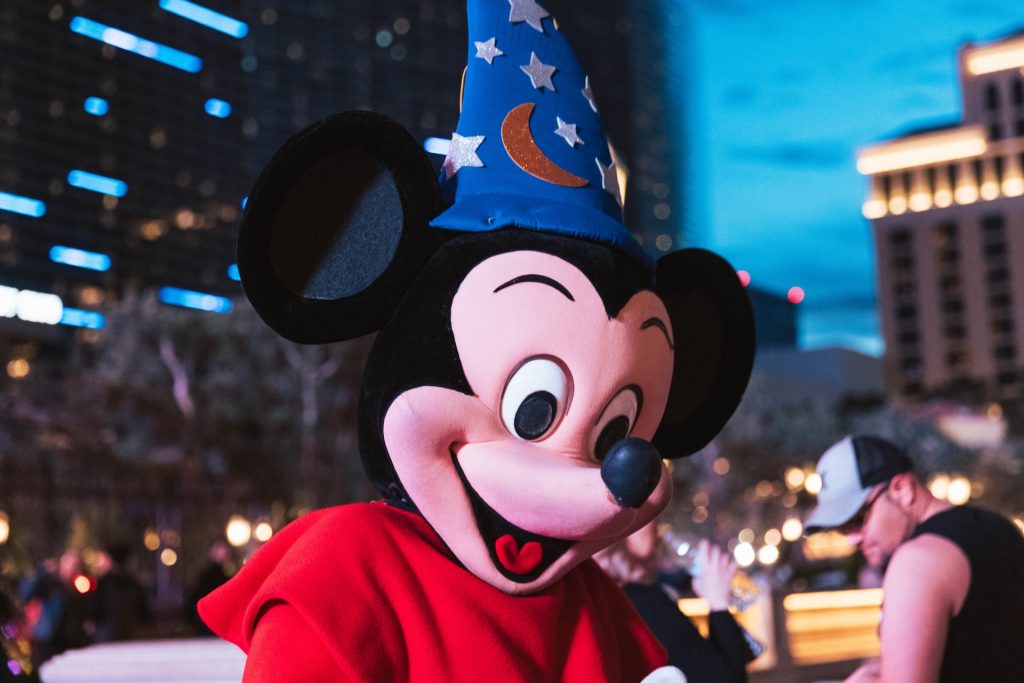 mickey mouse with blue hat