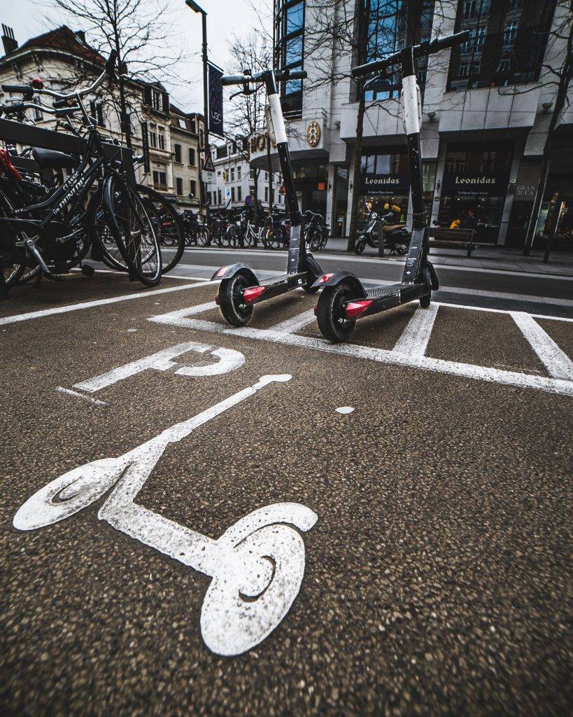 parking space for electric scooters