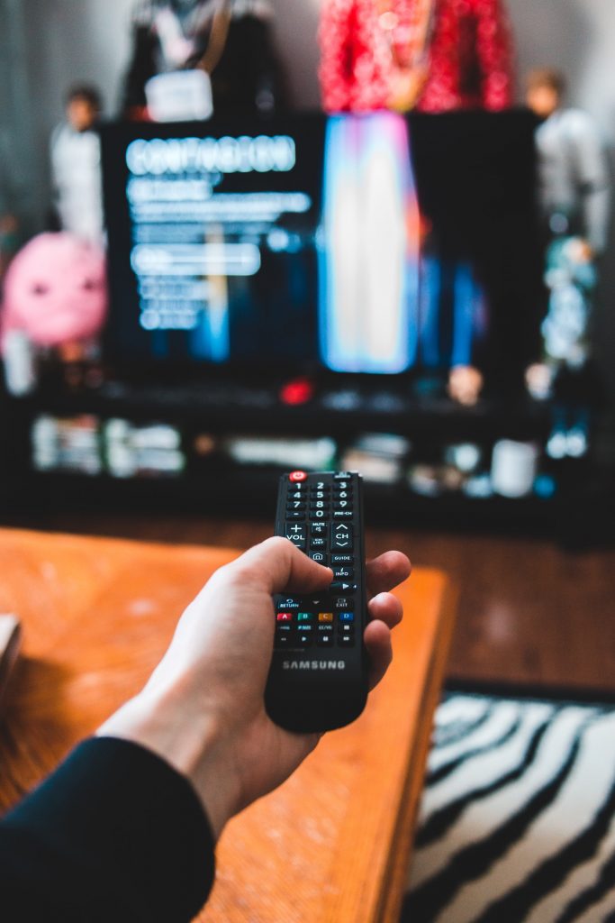 remote pointing to a tv