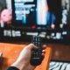 remote pointing to a tv