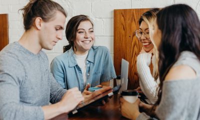 students talking