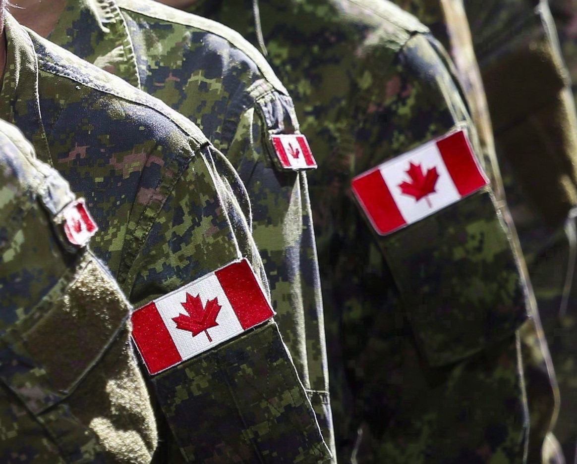 Military uniform sleeves with Canada flag
