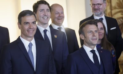 Pedro Sanchez, Emmanuel Macron, and Justin Trudeau