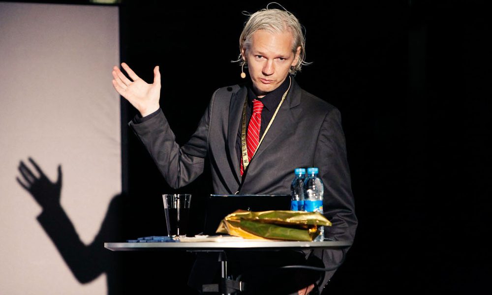Julian Assange speaking in public