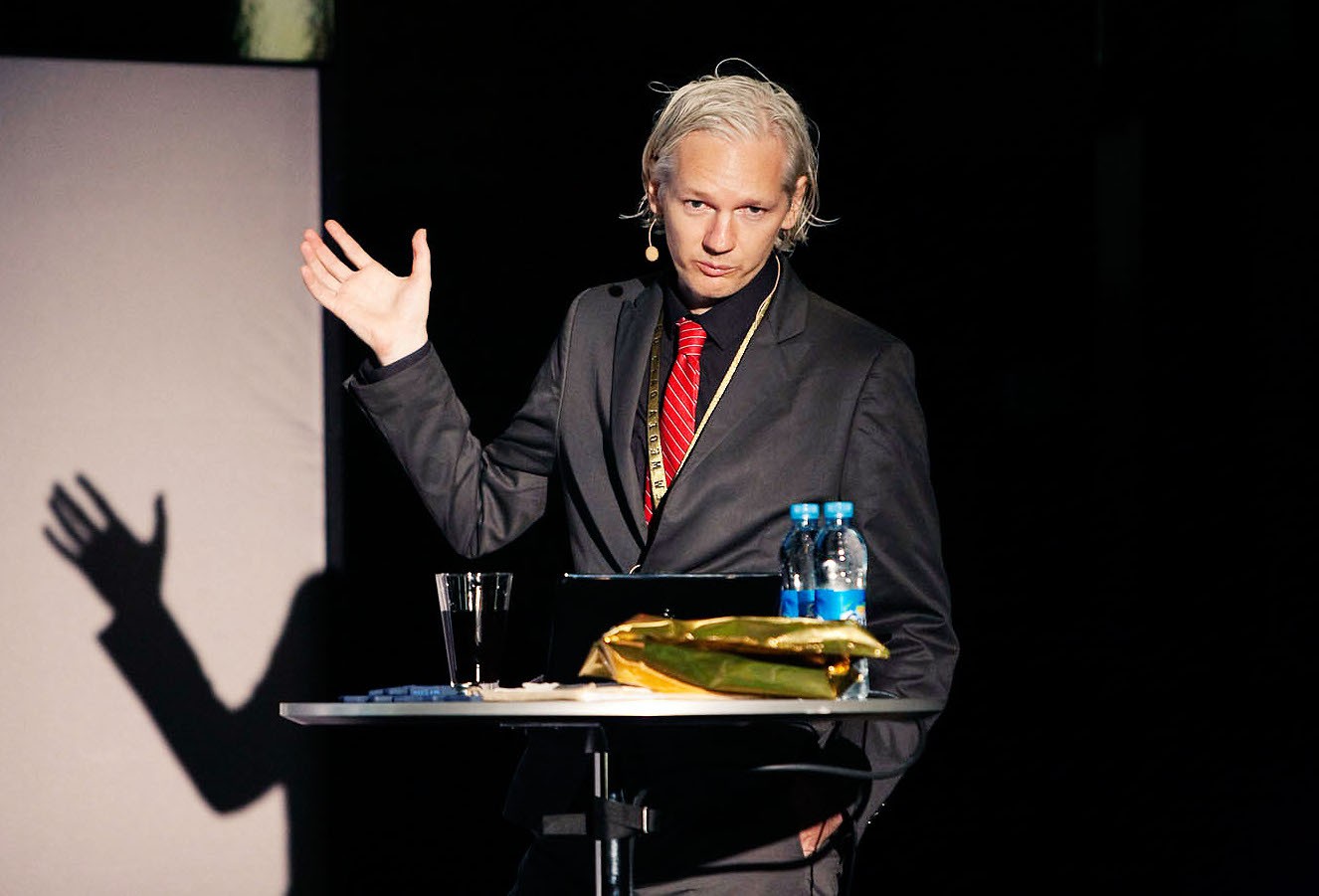 Julian Assange speaking in public