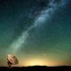 Milky Way over a radio telescope