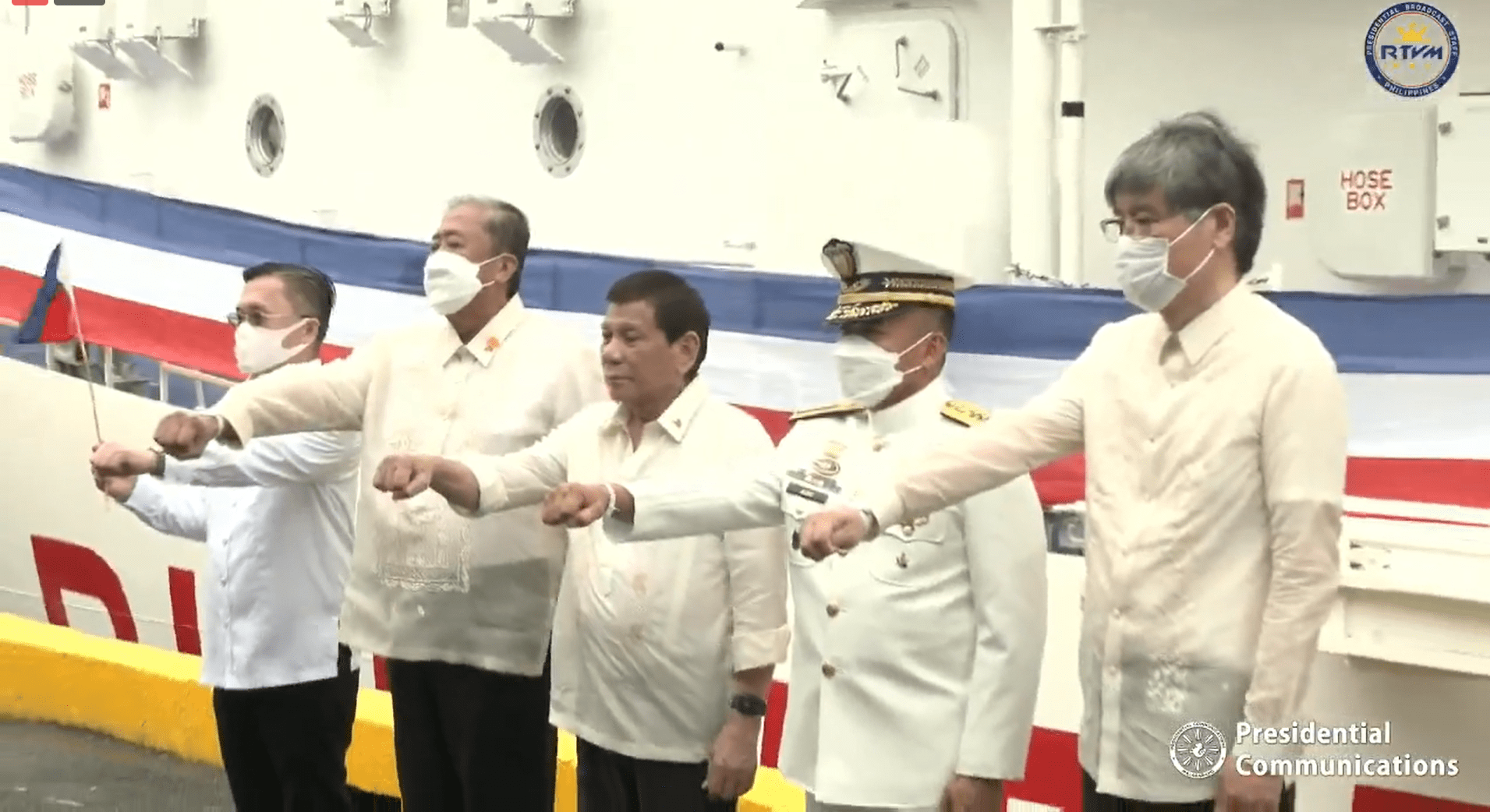 President Duterte at the commissioning of BRP Melchora Aquino