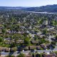 aerial view of houses with green environment