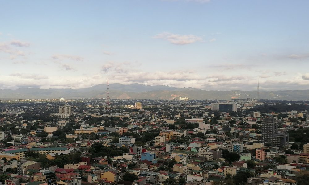 Aerial view of Quezon City buildings