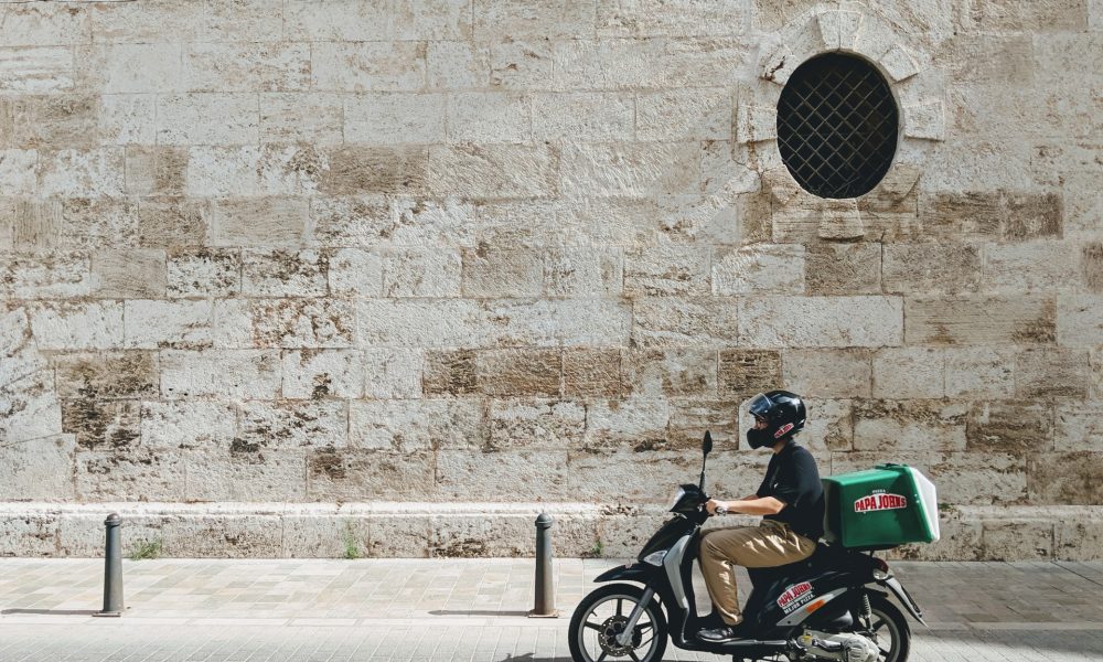 delivery guy on motor