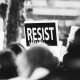 Card saying resist
