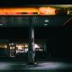 Shell gas station at night