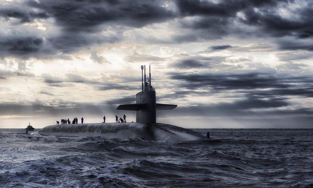 submarine in the middle of the sea