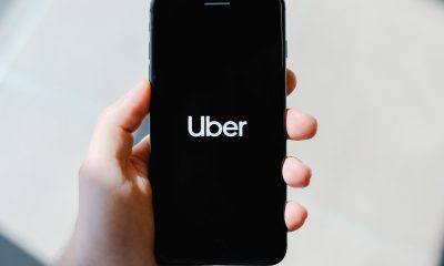 Uber logo on screen phone