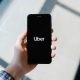 Uber logo on screen phone