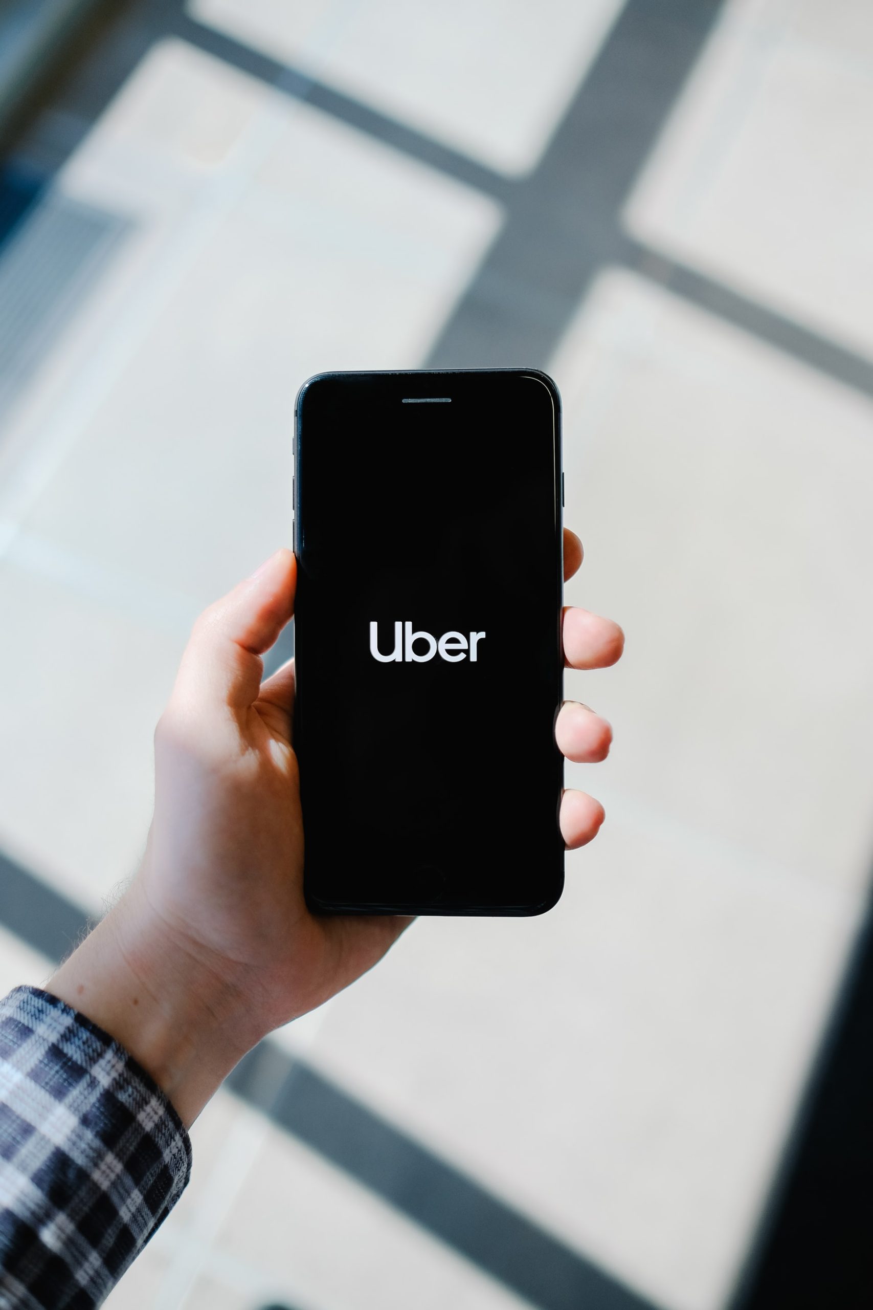 Uber logo on screen phone