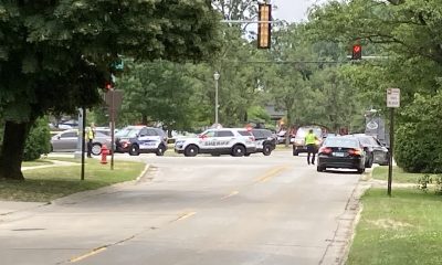 Police on Highland Park after the shooting