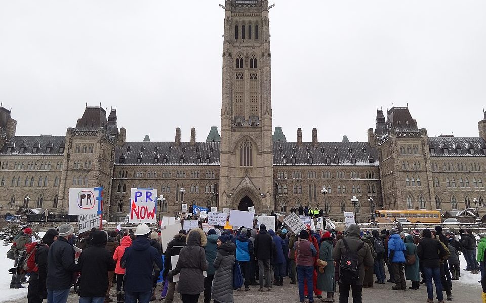 Protest in front of Parliament Hill