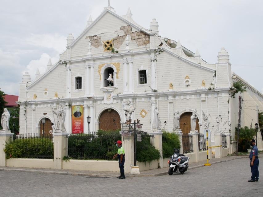 A church was damaged due to earthquake