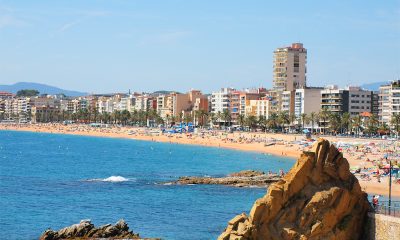 A view of main beach in Lloret de Mar