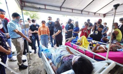 PBBM checks the condition of injured victims in a makeshift hospital in Abra