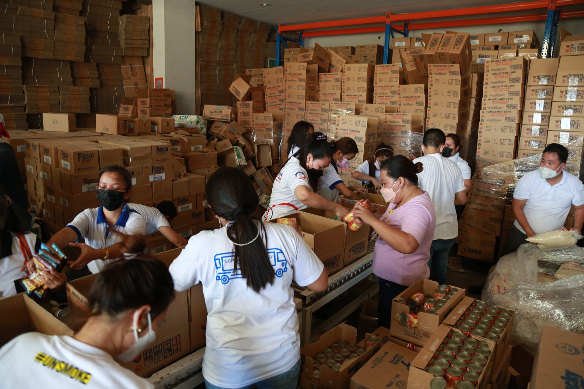 Repacking of family food packs and non-food items