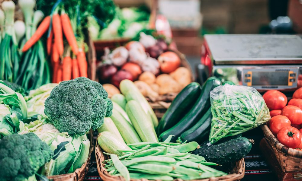 Vegetables in baskets