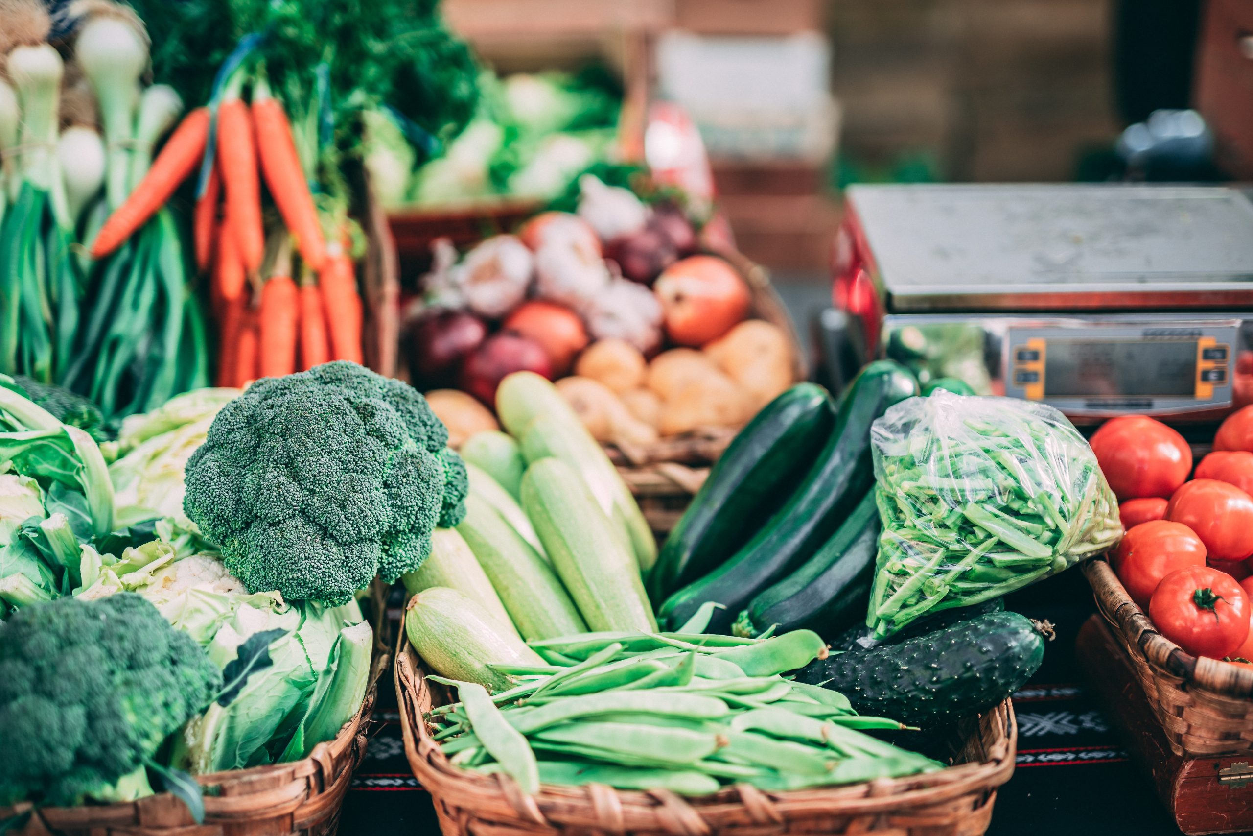 Vegetables in baskets