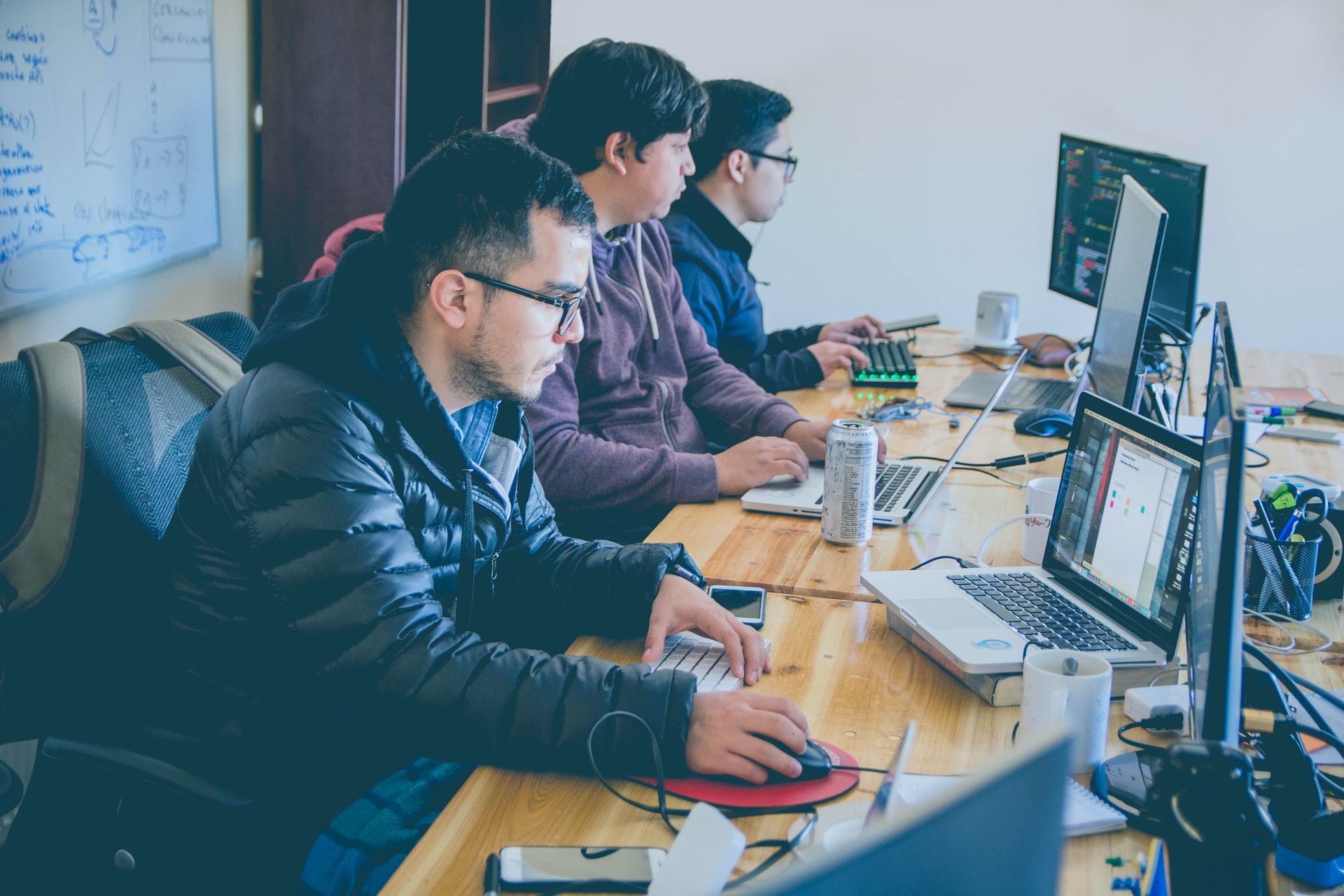 people working on computer