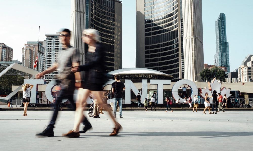people walking on streets of Toronto