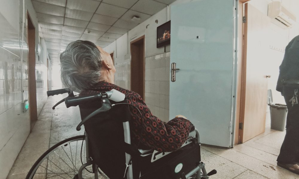 elderly woman on wheel chair