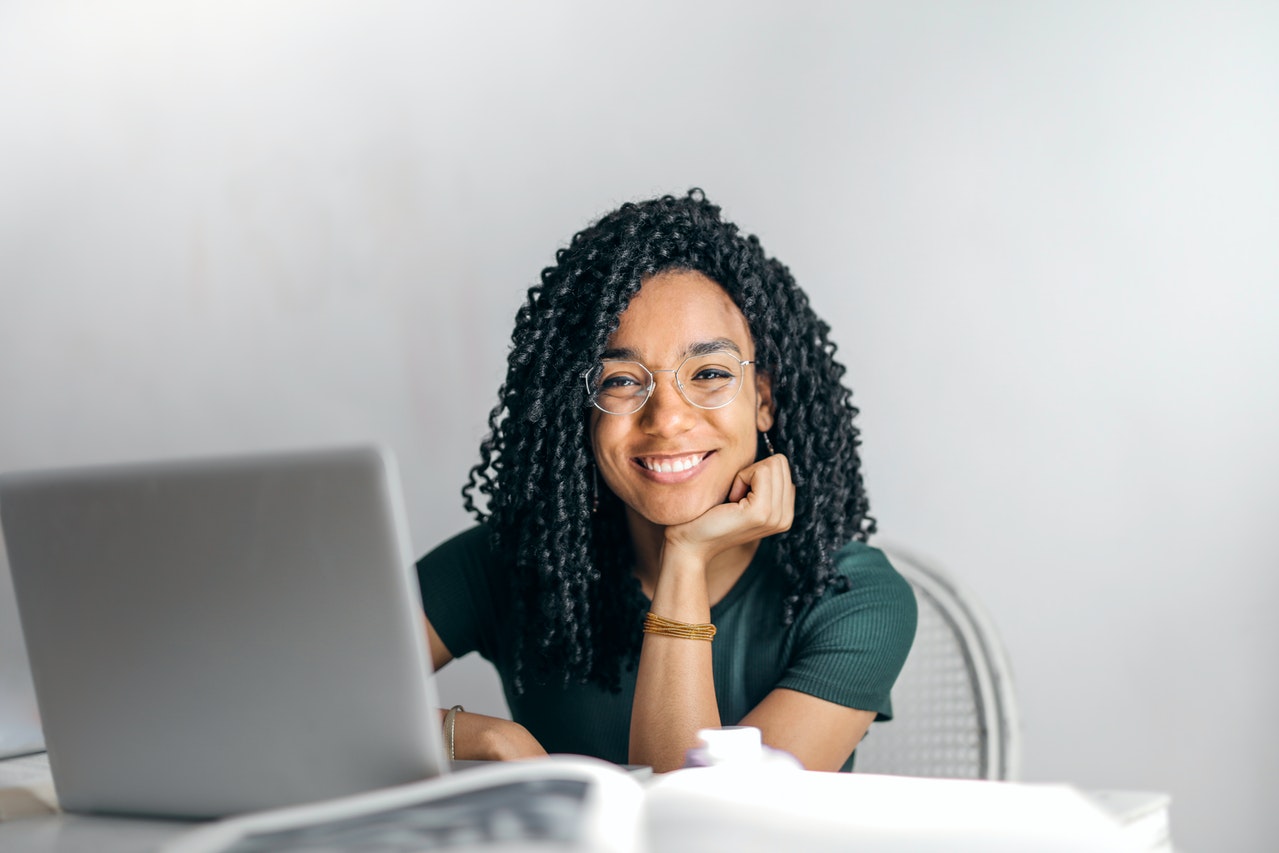 woman with laptop