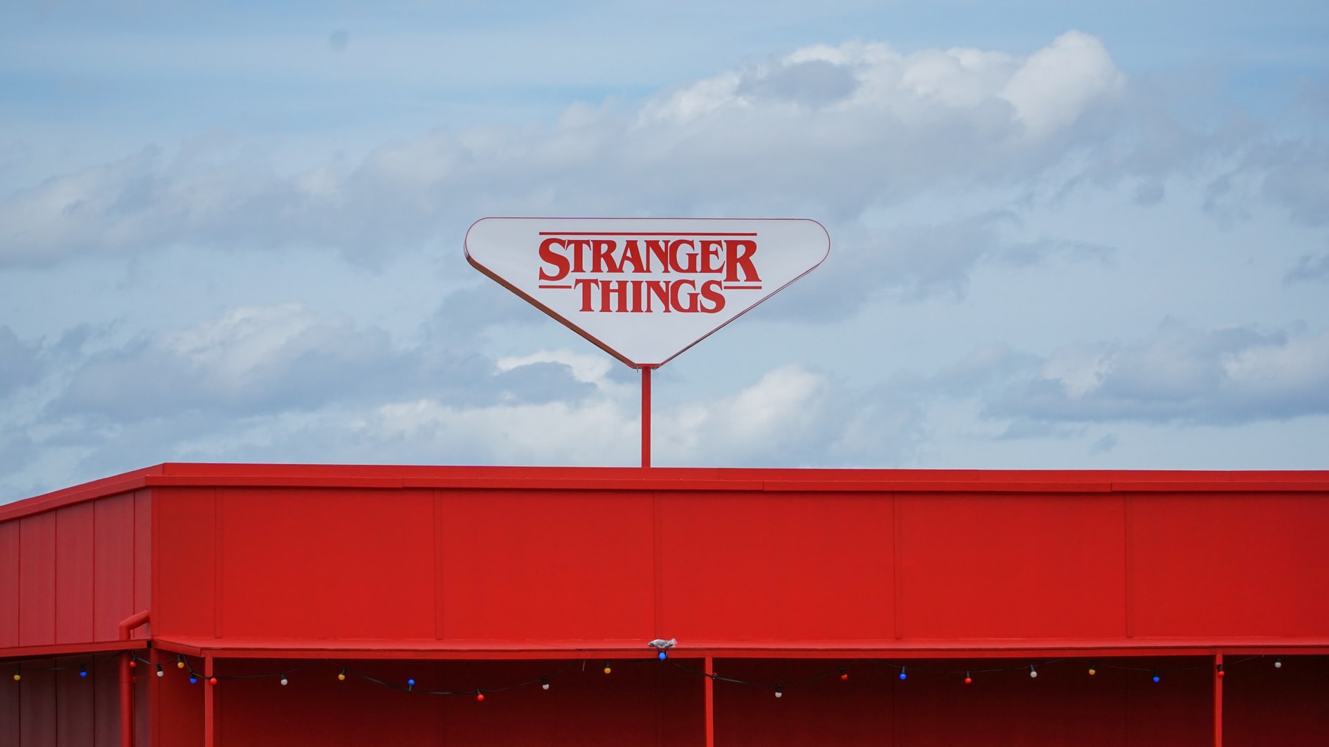 Stranger Things sign on a building