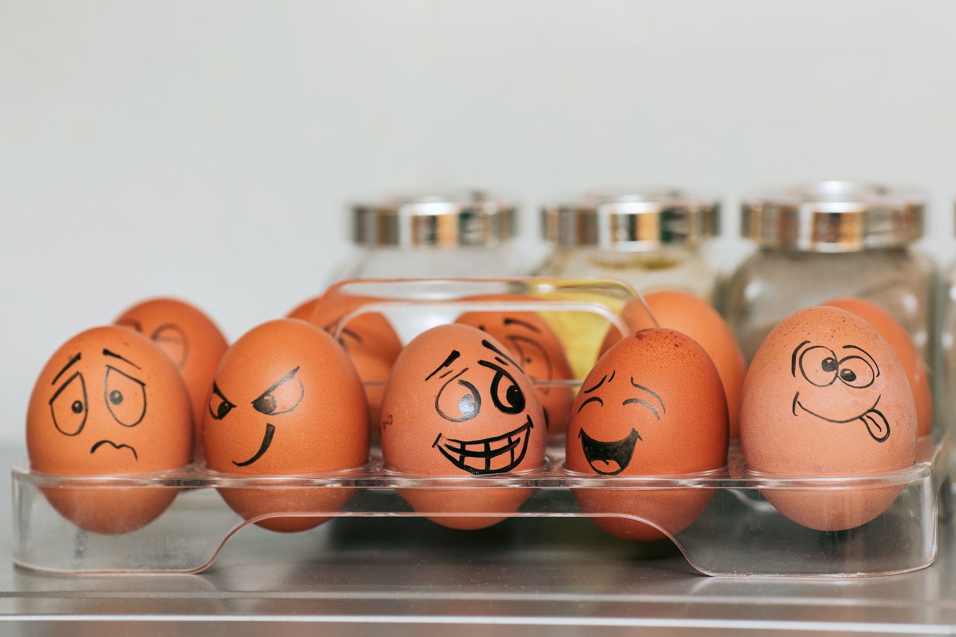 faces on eggs