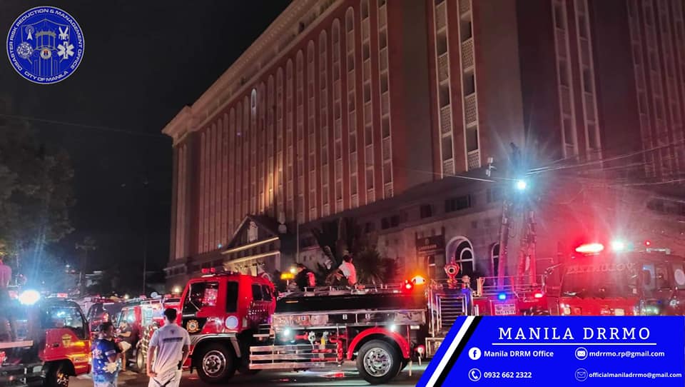 firetrucks around Palacio del Gobernador